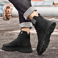 Men's Lace-Up Ankle Boots Martin Style Flat Heel