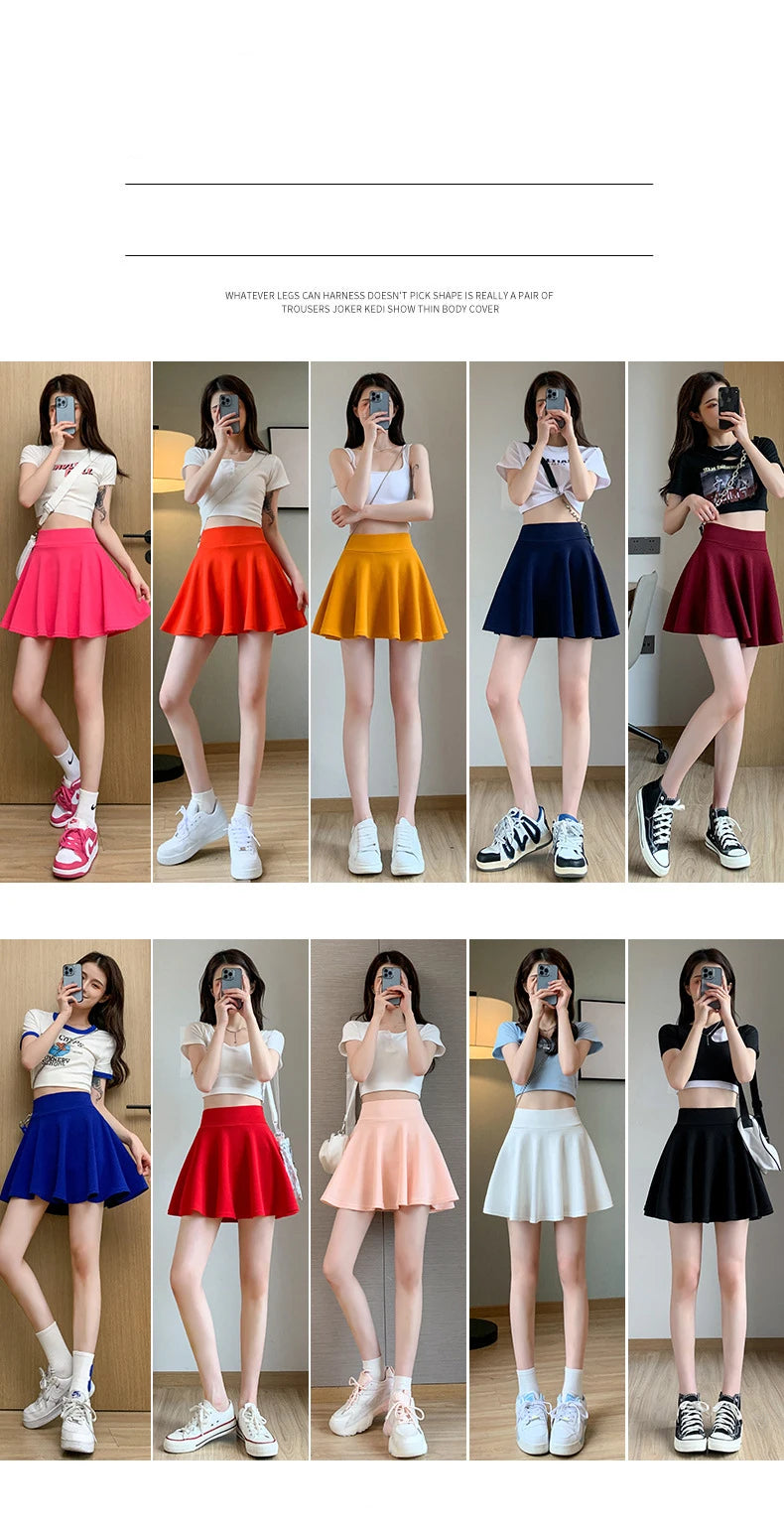 Summer Women's Skirts Fashion Sexy Mini Elastic Pleated Sun Skirts For School Girl Uniform Korean Black High Waist Tennis Skirts - Buy online at  Vibe In Cart.