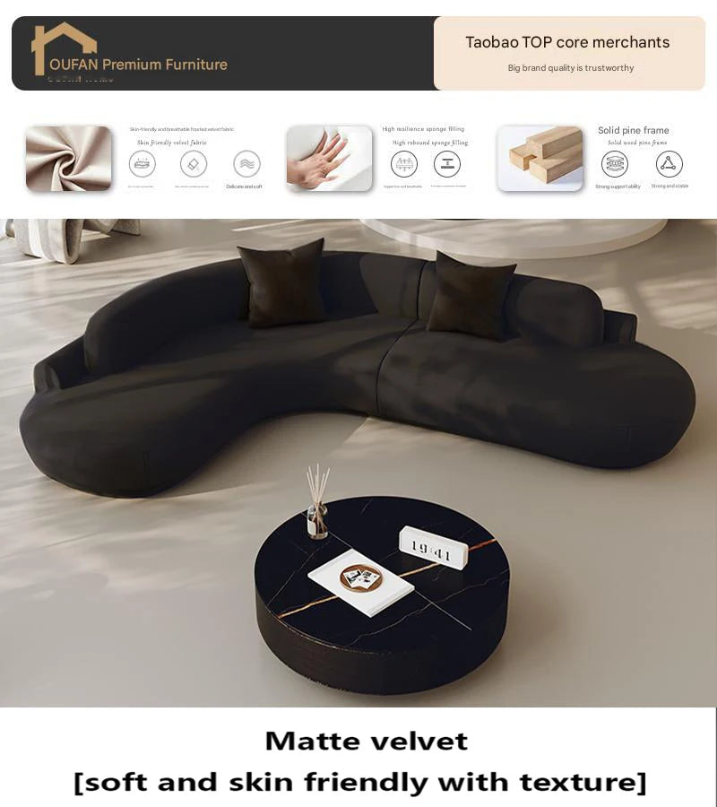 Large L-Shaped White Modern Minimalist Living Room Sofa