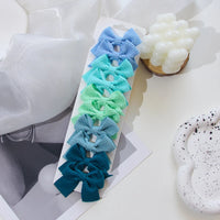 Polyester Ribbon Bowknot Barrettes Set for Girls, 6 or 10 Pieces