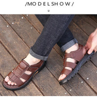Sandals Men's New Beach Shoes Cowhide Slippers Outdoor  Non-slip Thick-soled Leather Sandals for Men - Buy online at  Vibe In Cart.