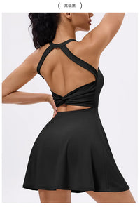 Tennis Dress with Shorts Badminton Clothing 2025 Golf Wear Dress with Shorts Underneath Workout Outfit 1pc Padded  Sport Dress