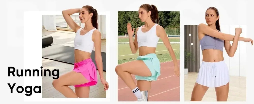 2 in 1 Jogger Flowy Athletic Shorts for Women Gym Yoga Workout Running Tennis Skirt Comfy Skort Lounge Cute Clothes Casual Wear