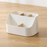 Partitioned Office Storage Box With 5 Compartments And Detachable Dividers