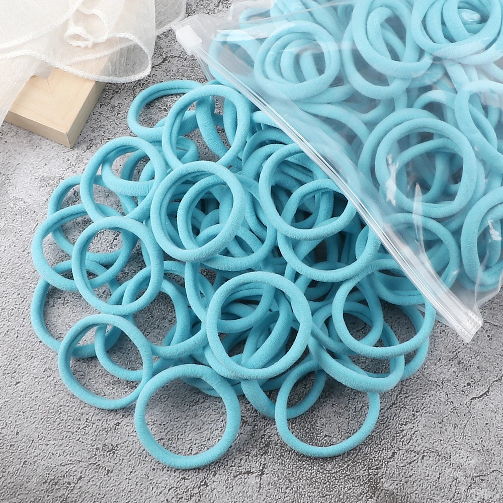 Women's Elastic Hair Bands, 4cm, Polyester, Set of 50