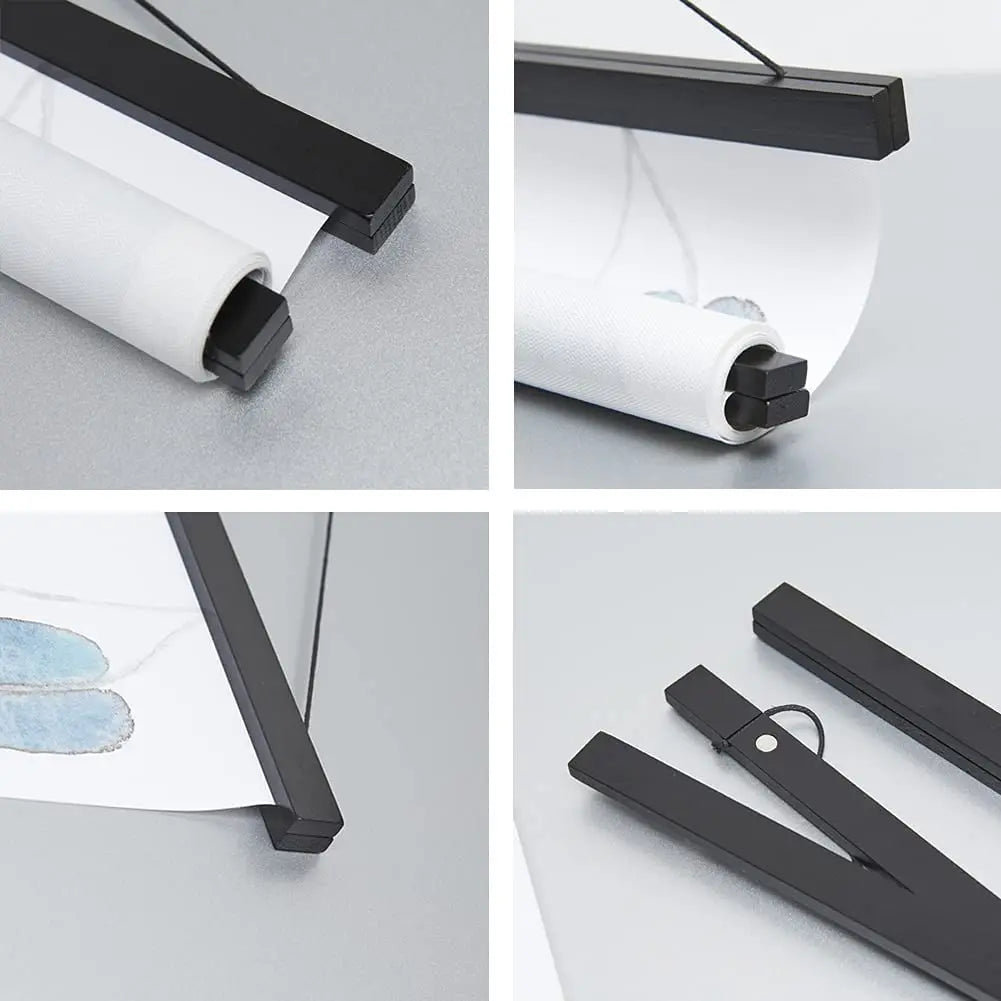 Magnetic DIY Wood Poster Frame Teak/Pine Photo Hangers Hanging Kit for Pictures Canvas Prints Poster Scroll Artwork Print Holder - Buy online at  Vibe In Cart.