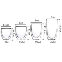 2-18PCS Double Wall High Borosilicate Glass Mug Heat Resistant Tea Milk Juice Coffee Water Cup Bar Drinkware Gift Creativity Set - Buy online at  Vibe In Cart.
