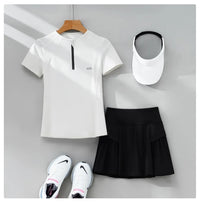 DRUR 2pcs Tennis Skirt Set Women Summer Sports Suit 2 Piece Fitness Top Skort Sets Ladies Golf Wear Set Sportswear Outfits 2025 - Buy online at  Vibe In Cart.