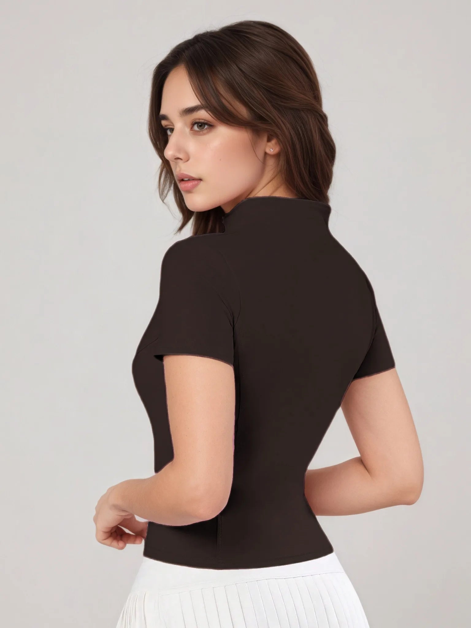 Women's Zip - Up Short - Sleeve Top, Slim - Fit Polo Neck, Elegant for Tennis & Casual Wear - Buy online at  Vibe In Cart.