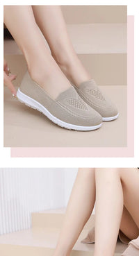 Women's Casual Slip-On Loafer Flats with Breathable Mesh and Hollow Design