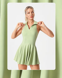 Polo Tennis Dress With Chest Pads&Shorts Soft High Stretchy Fitness Skorts Tummy Control Yoga Skirts Gym Clothing Activewear - Buy online at  Vibe In Cart.