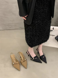 Pointy High Heeled Sandals Women's Buckle Brand Casual Fashion Slippers Sexy Slingback Shoes Sweet Muller Beach Sandals Women - Buy online at  Vibe In Cart.
