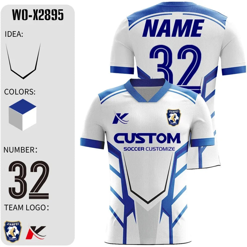 Men's Polyester Soccer Uniform Set with Sublimation Print, Sizes 2-5XL