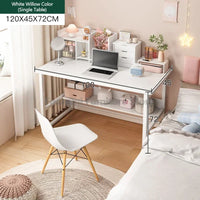 Sturdy Room Students Study Table Wide Desktop Rounded Corners Office Computer Desk With Storage Layer Simple Home Gaming Desk - Buy online at  Vibe In Cart.