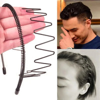 6/1pcs Fashion Metal Hair Band for Men Women Unisex Black Waved Hair Head Hoop Sports Headband Hairband Hair Accessories - Buy online at  Vibe In Cart.