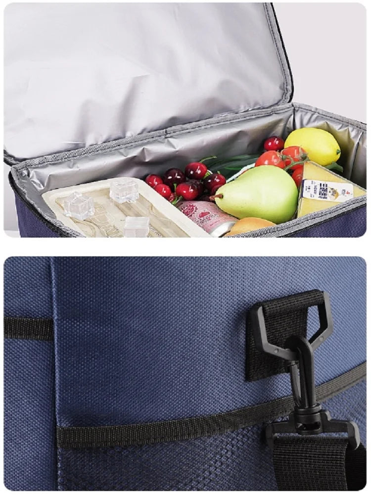 Rectangular Oxford Insulated Lunch Bag for Outdoor Use