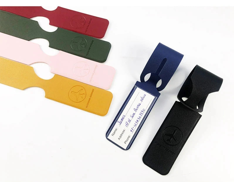 PU Leather Luggage Tag for Suitcase and Travel, 1 Piece