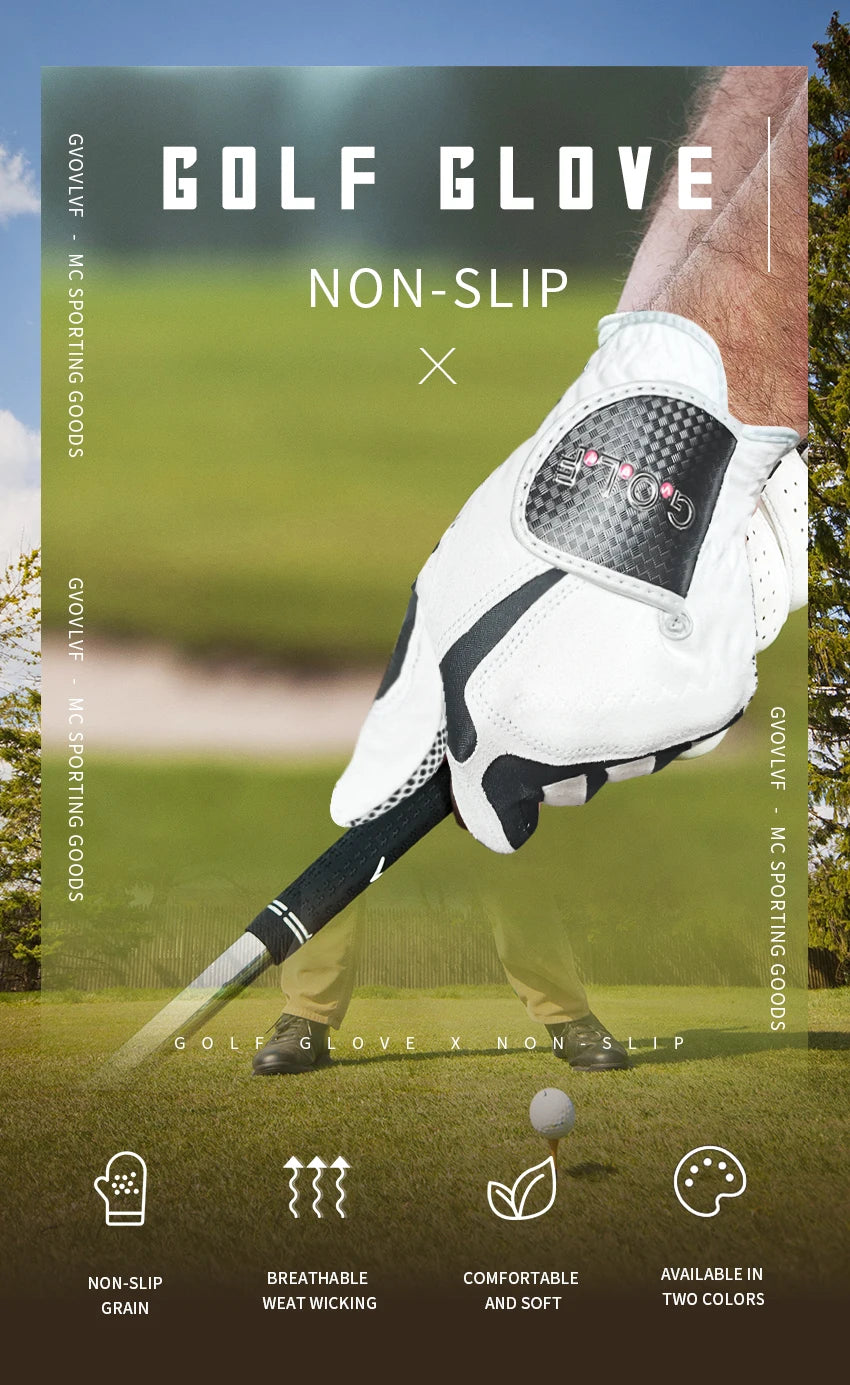GVOVLVF Men's Golf Glove One Pc Pair 2 Color Options Improved Grip System Cool Comfortable Blue White color left right hand NEW - Buy online at  Vibe In Cart.