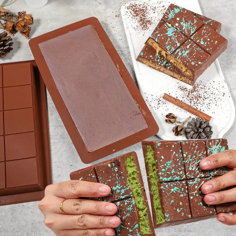 Chocolate Bar Molds Silicone Bars Break Apart Wax Melt Mould Easy Release Rectangle Durable for Protein and Energy Handmade Gift - Buy online at  Vibe In Cart.