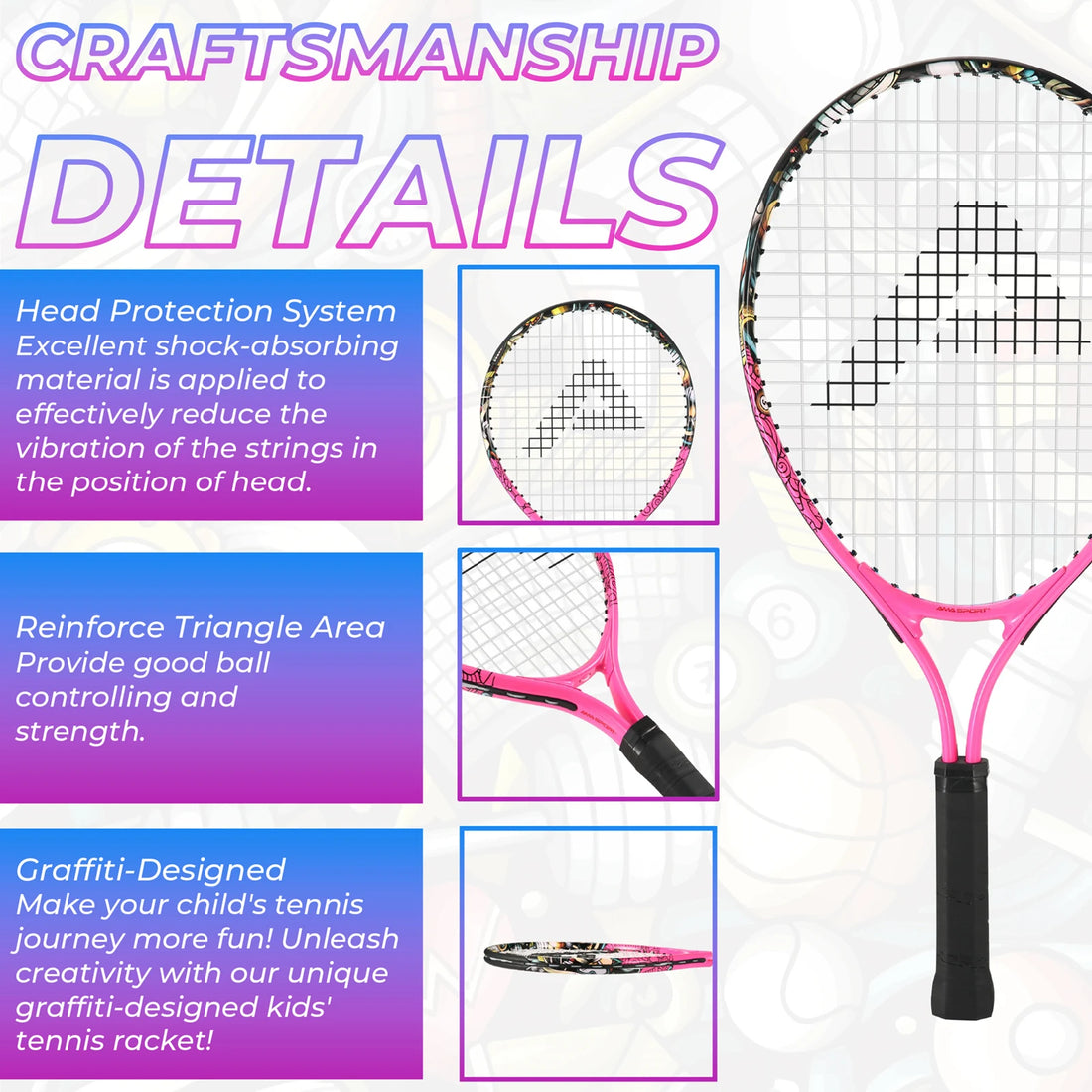 AMASPORT Tennis Rackets for Kids Toddlers 17'' with Cover Bag for Girl and Boy Tennis Racquet - Buy online at  Vibe In Cart.