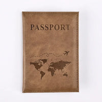 Solid PU Leather Passport Holder Wallet Card Case for Travel