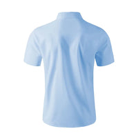 New Men's Business Casual Solid Color Short Sleeved Shirt for Summer Fashion No Ironing Comfortable and Versatile Top - Buy online at  Vibe In Cart.