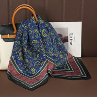 Square Satin Silk Scarf for Women, Casual All Seasons