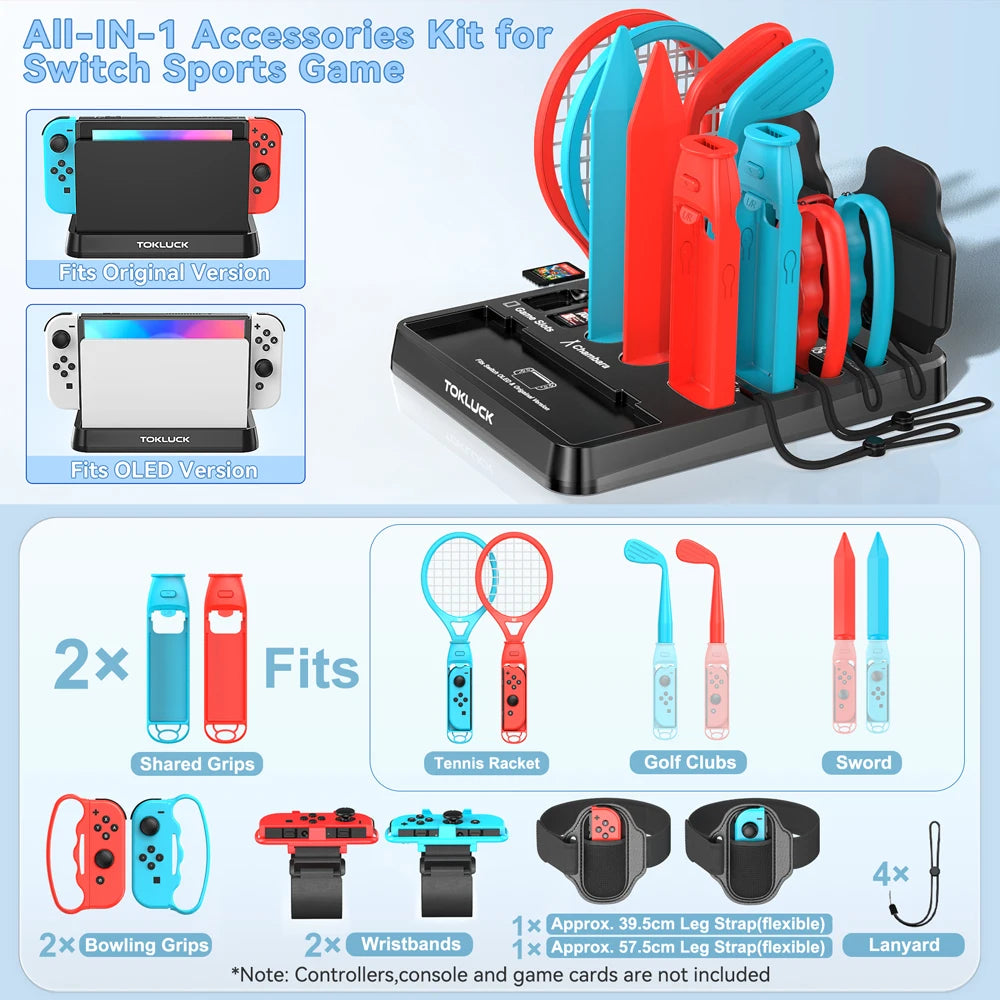 All In One for Switch/Switch OLED Sports Game Accessories Kit for Switch Set Storage Stand for N-Switch - Buy online at  Vibe In Cart.