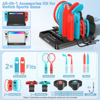 All In One for Switch/Switch OLED Sports Game Accessories Kit for Switch Set Storage Stand for N-Switch - Buy online at  Vibe In Cart.