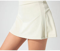 Athleisure Sports Running Gym Short short Breathable Elastic Solid 2 in 1 White Women's Skirt Tennis Dress with Side Pocket - Buy online at  Vibe In Cart.
