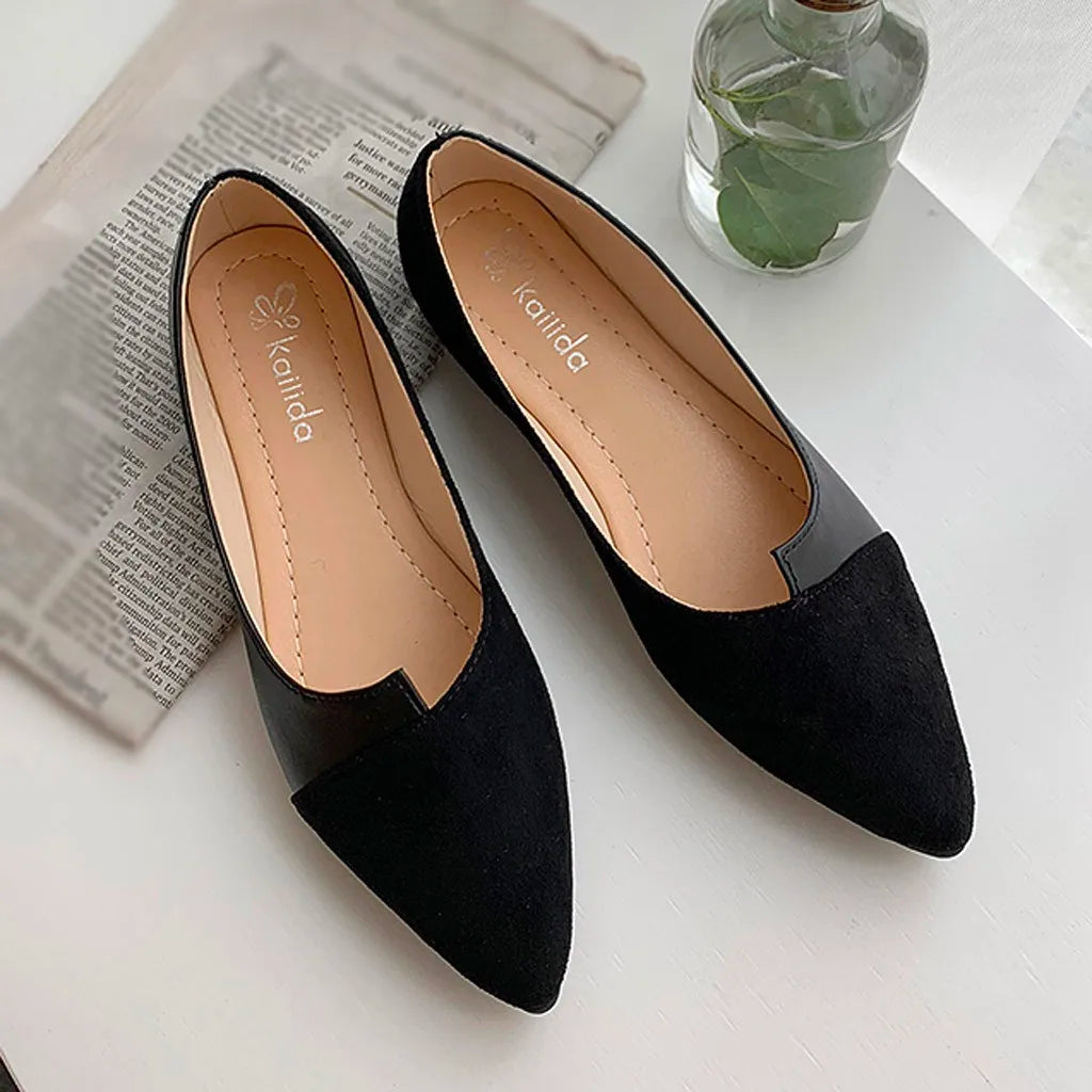 Women's Pointed Toe Slip-On Ballet Flats Casual Breathable Shoes