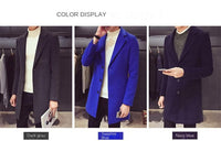 Men Long Cotton Coat 2024 Autumn Winter New Wool Blend Pure Color Casual Business Fashion Slim Windbreaker Jacket Men Clothing - Buy online at  Vibe In Cart.