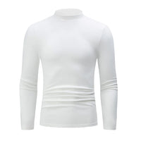 1/2piece Autumn And Winter Men's Semi High Neck Fashionable Base Long Sleeved Top Solid Color Casual Sports Fitness Warm T-shirt - Buy online at  Vibe In Cart.