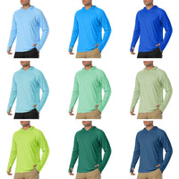 Men's Breathable Long Sleeve Hooded T-Shirt with UV Protection and Quick Dry