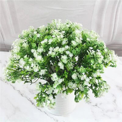 Artificial Plastic Fern Grass Plants for Home and Wedding Decor, Green