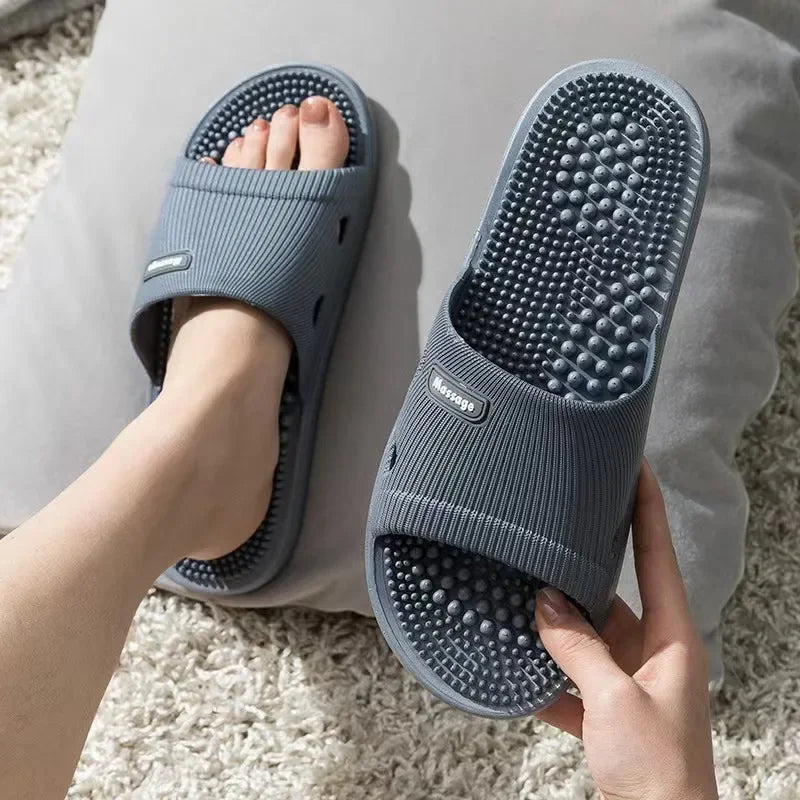 Summer Slippers for Men PVC Massage Non Slip Solid Color Comfortable Durable Bathroom Shoes Cool Pool - Buy online at  Vibe In Cart.