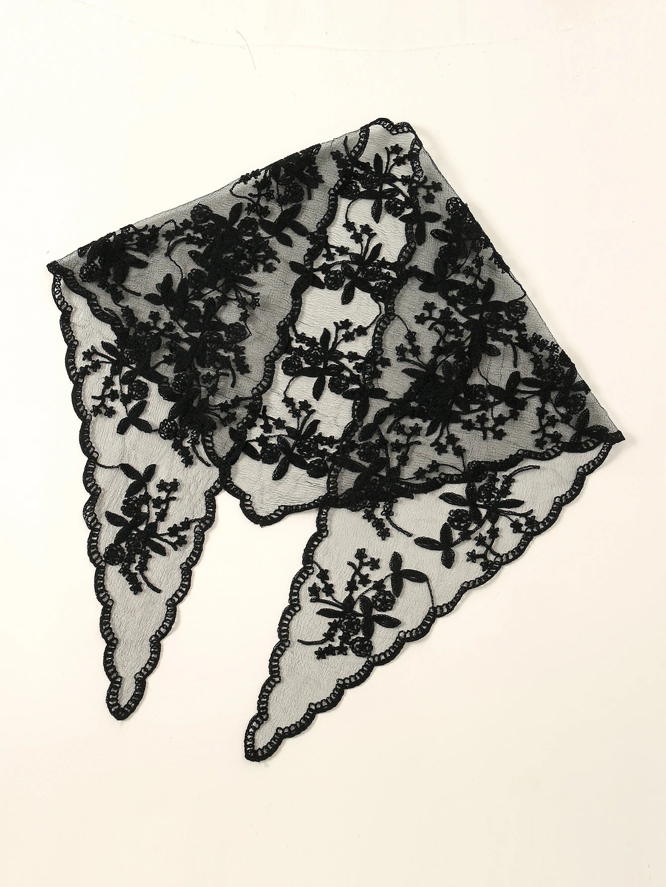 Adult Women's Triangular Lace Polyester Hair Scarf Accessory