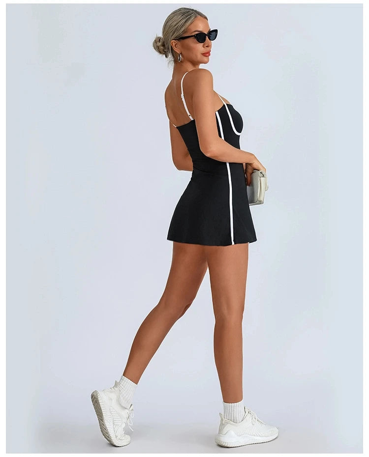 Golf Tennis Dress with Pad Sports Set Yoga for Women Workout Pickleball Clothing Badminton Skorts Activewear - Buy online at  Vibe In Cart.