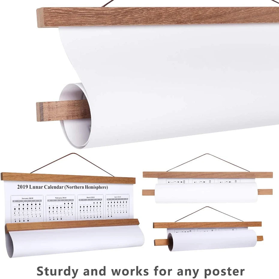 Magnetic DIY Wood Poster Frame Teak/Pine Photo Hangers Hanging Kit for Pictures Canvas Prints Poster Scroll Artwork Print Holder - Buy online at  Vibe In Cart.