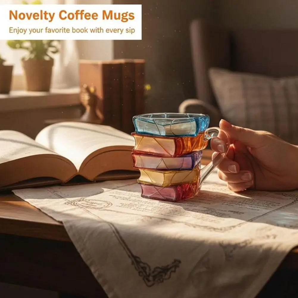 350ML Unique Book-Shaped Glass Mug Coffee & Tea Cup Creative Gift For Book Lovers Double Duty Drinkware & Decor - Buy online at  Vibe In Cart.