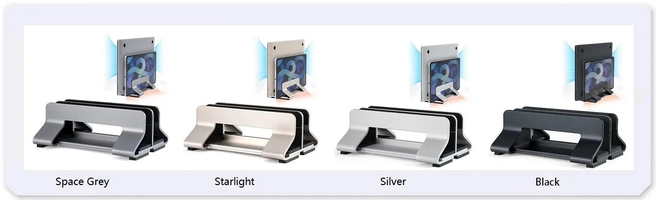 Vertical Adjustable Aluminum Laptop Stand with 0.35-1.6 Inch Width