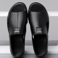 Sandals for Men Brand Casual Shoes Outdoor Fashion Men's Slippers Comfortable Beach Shoes High Quality Leather Men Flat Sandals - Buy online at  Vibe In Cart.