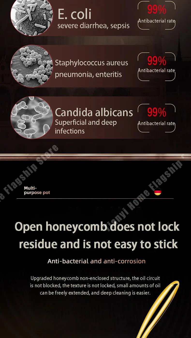 316 Stainless Steel Frying Pan Wok Non-stick Cooking Honeycomb Steak Gas Stove Pot Induction General Saucepan Kitchen Cookware - Buy online at  Vibe In Cart.