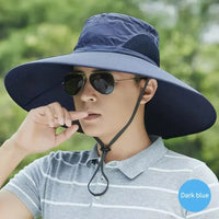 Large Brim Polyester Sun Hat UV Protection Breathable Mesh Cap Foldable Men and Women Outdoor Fishing Hiking Beach Caps - Buy online at  Vibe In Cart.