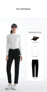 Women's Winter Warm Thick Fleece Golf Pants Straight Full Length