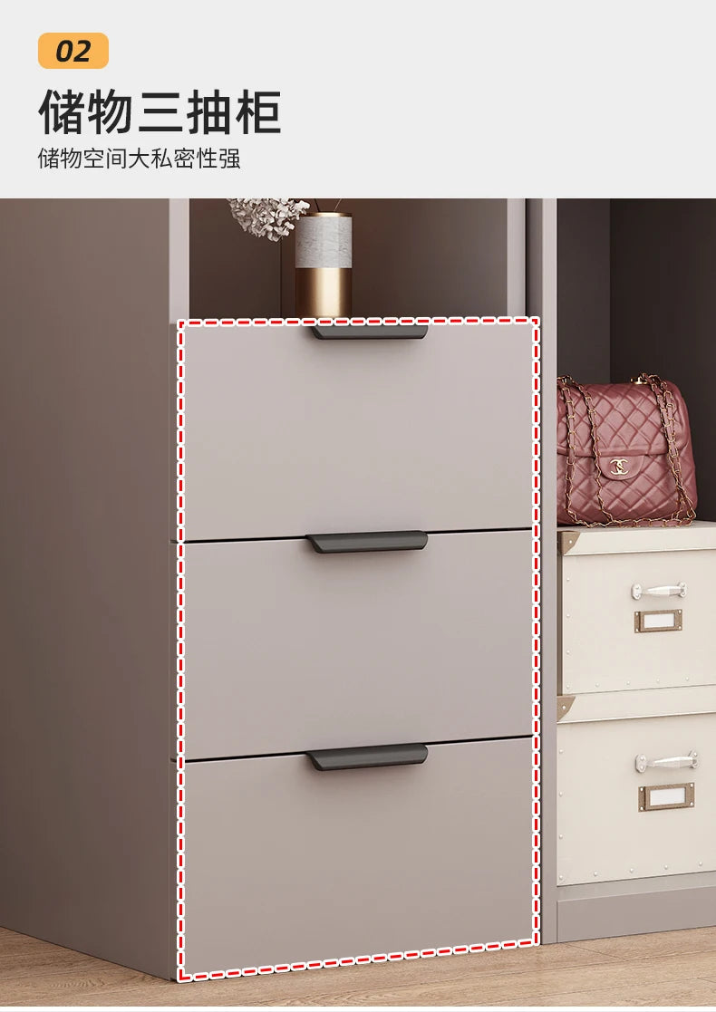 New Luxury Wardrobe Drawers Wooden Sliding Doors Gray Organization Wardrobe Modern Storage Kleiderschrank Bedroom Furniture - Buy online at  Vibe In Cart.