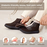 FitVille Wide Diabetic Winter Boots For Men Fully Adjustable Straps Men‘S Snow Boots Wide Neuropathy With Warm Fur Lining - Buy online at  Vibe In Cart.