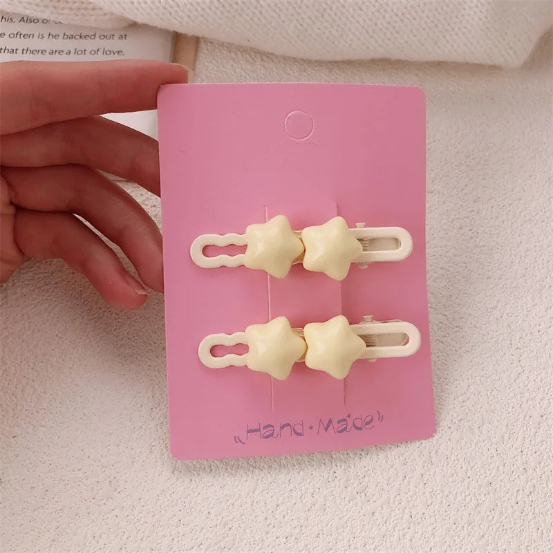 Yellow and Blue Star Design Alloy Plastic Hair Clips