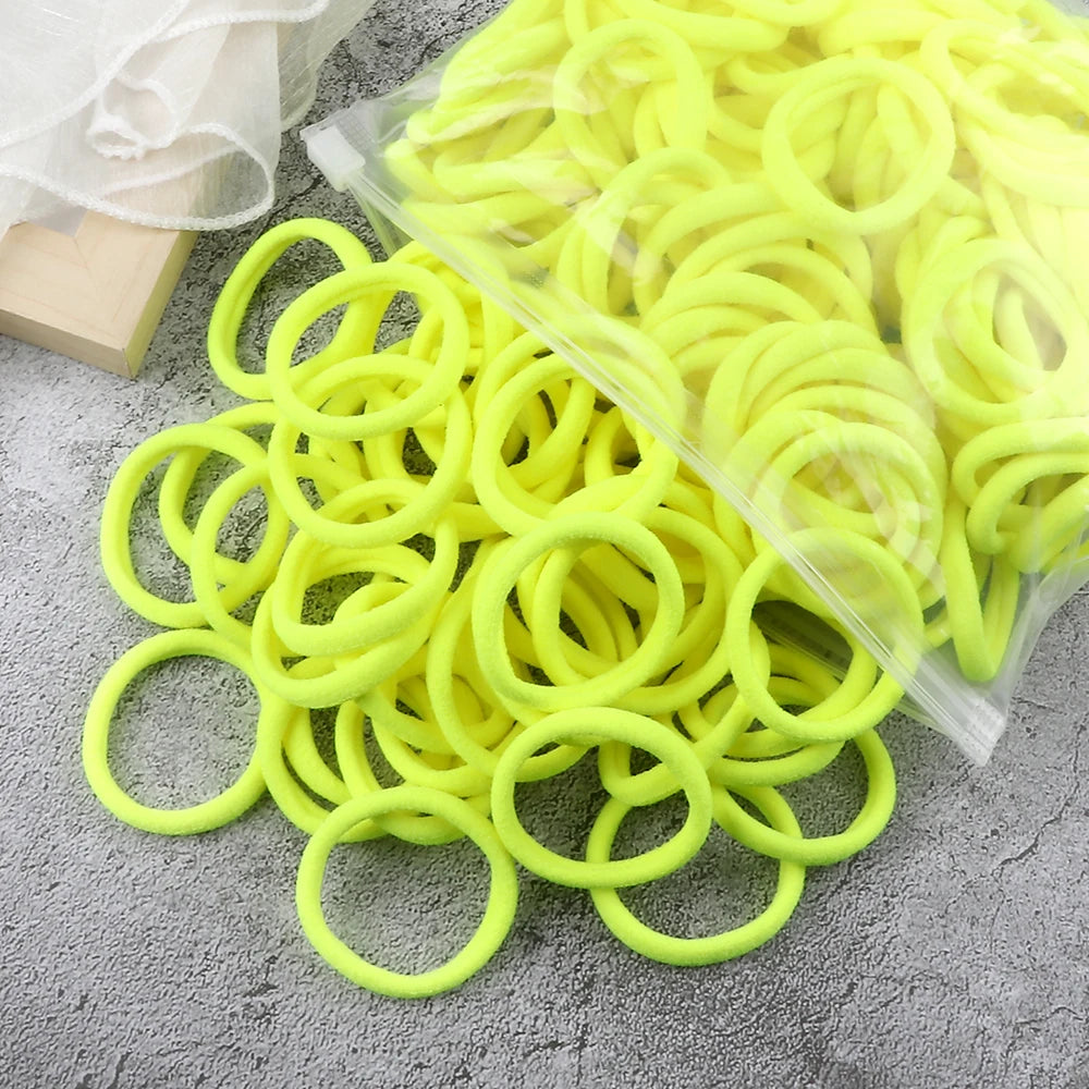 Women's Elastic Hair Bands, 4cm, Polyester, Set of 50