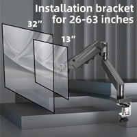 Adjustable Gas Spring Single Monitor Arm for 13-32 Inch Screens with Clamp Stand